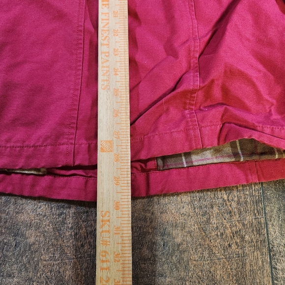 L.L. Bean Chore Jacket Womens Size M Red Barn Coat Corduroy Collar Flannel Lined - Picture 9 of 9